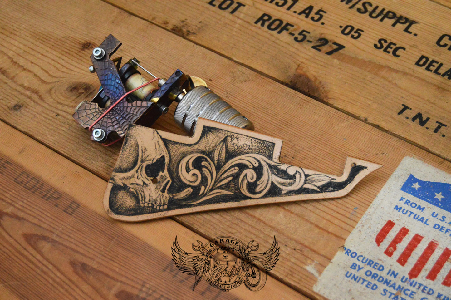Tattooed Floral Skull Gibson Les Paul Pickguard-ByBodzi-ByBodzi