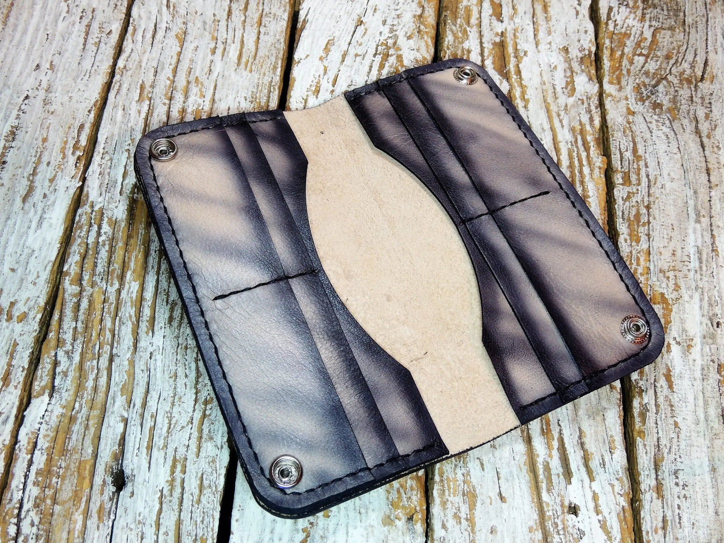 Tattooed Men's Leather Wallet "L"-ByBodzi-ByBodzi