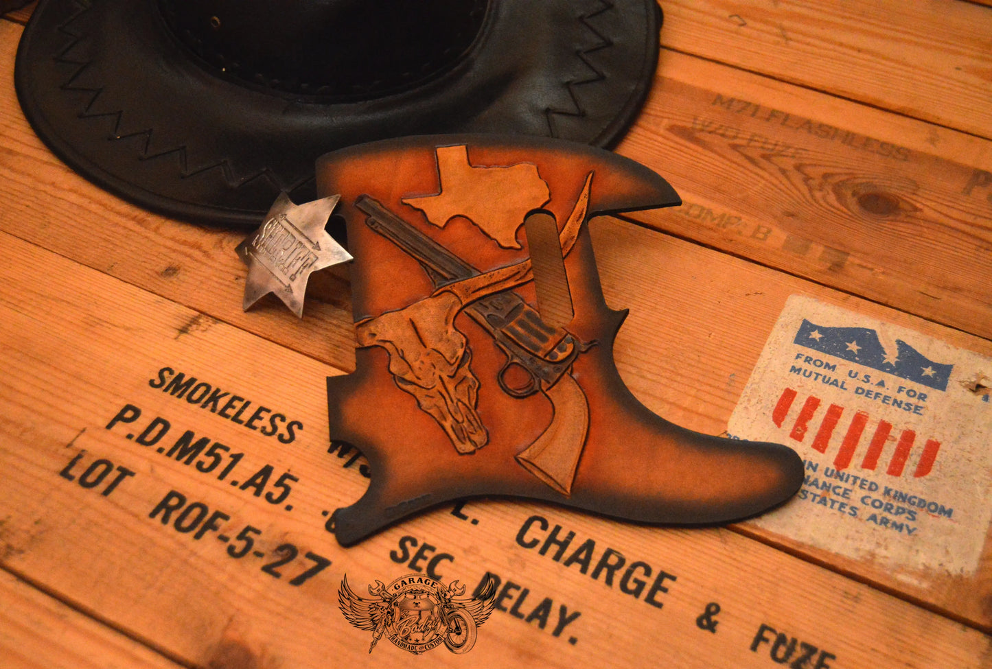 Texas Leather Telecaster Pickguard-ByBodzi-ByBodzi