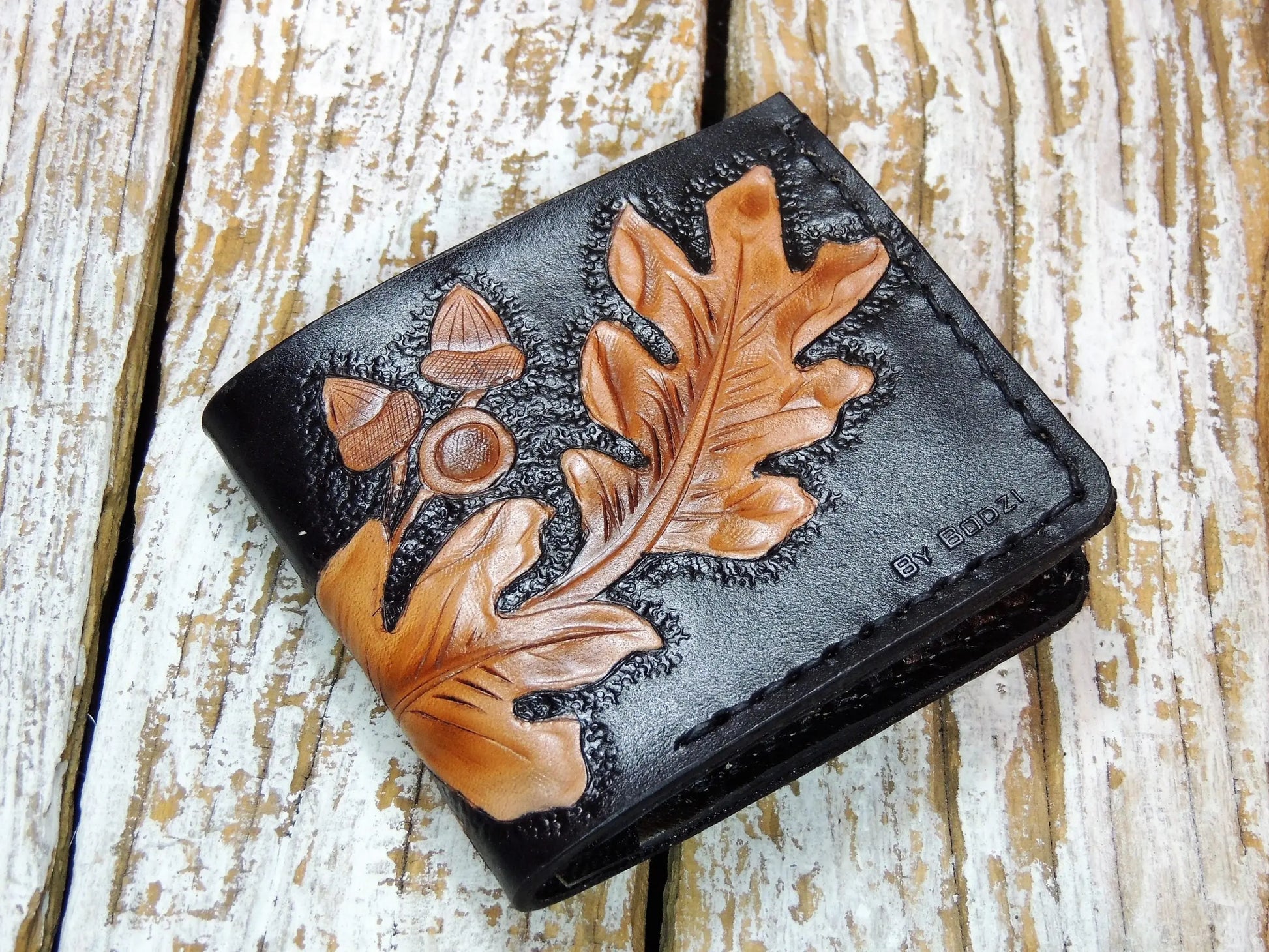 Tooled Men's Leather Wallet "M"-ByBodzi-ByBodzi