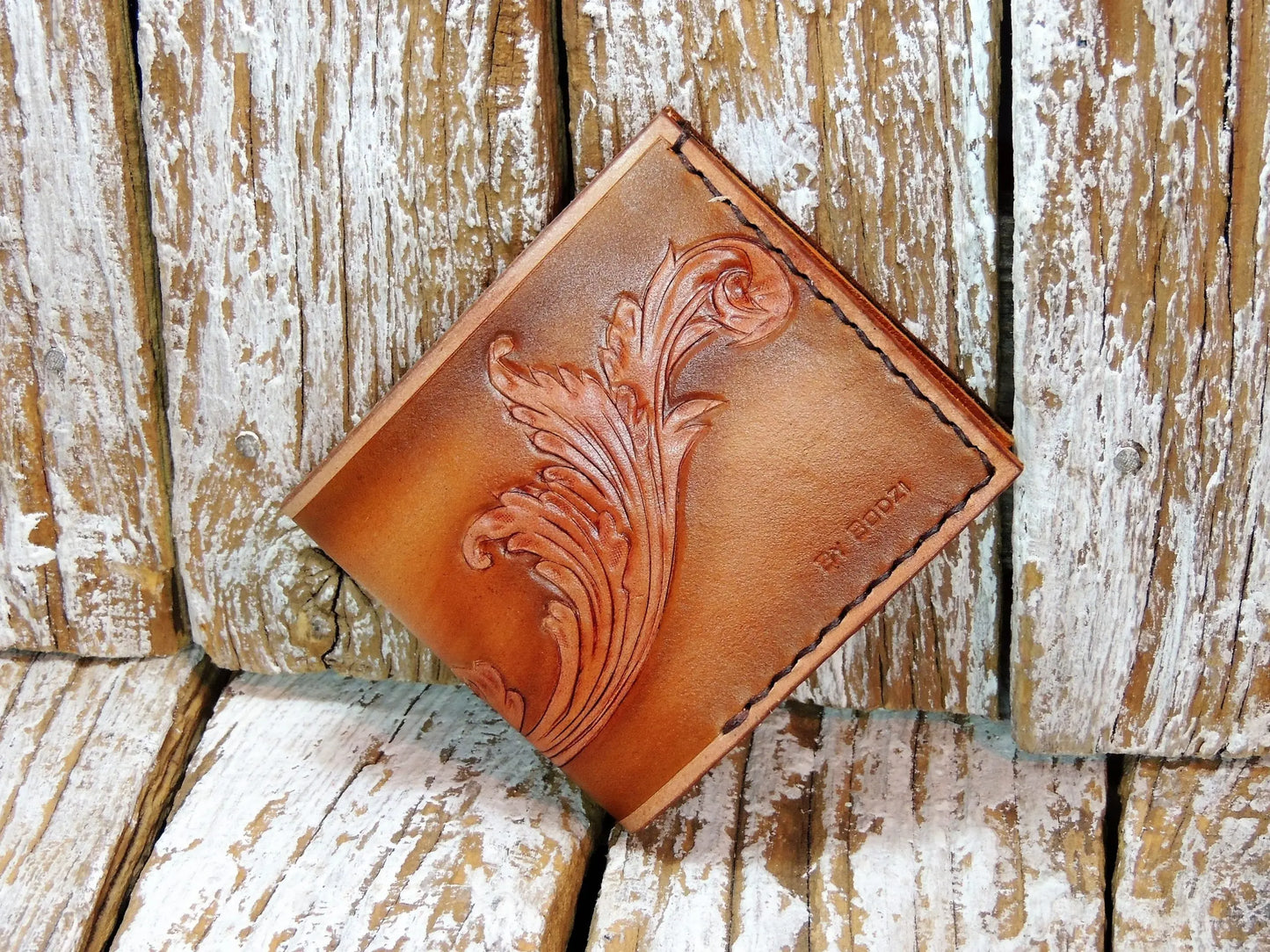 Tooled Men's Leather Wallet "M"-ByBodzi-ByBodzi