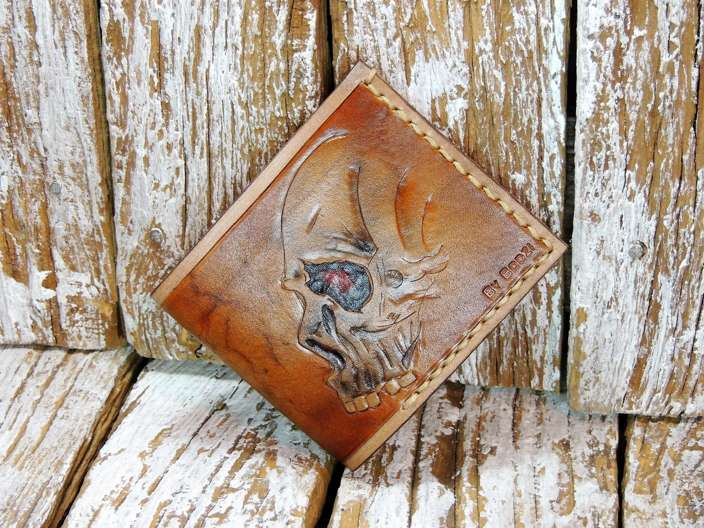 Tooled Men's Leather Wallet "M"-ByBodzi-ByBodzi
