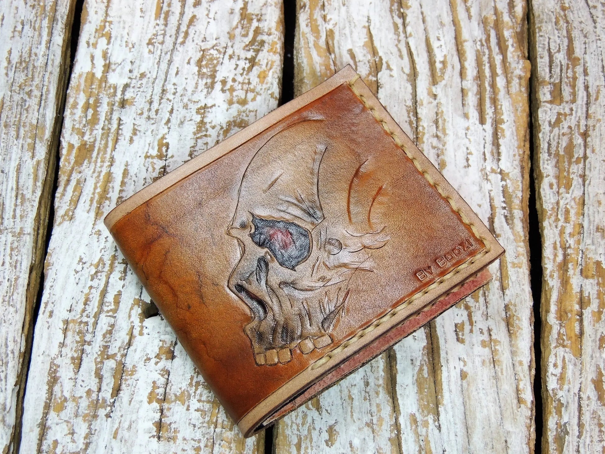 Tooled Men's Leather Wallet "M"-ByBodzi-ByBodzi