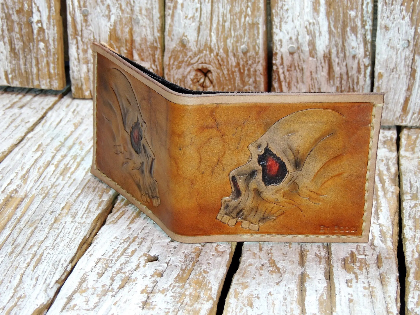 Tooled Men's Leather Wallet "M"-ByBodzi-ByBodzi