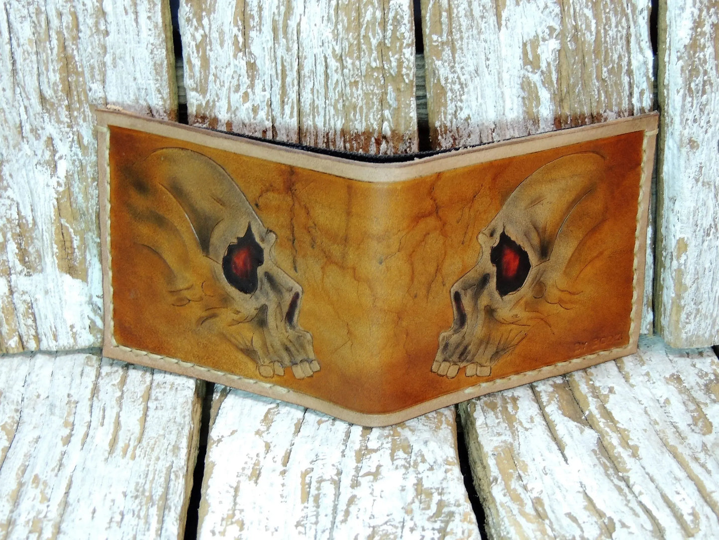 Tooled Men's Leather Wallet "M"-ByBodzi-ByBodzi