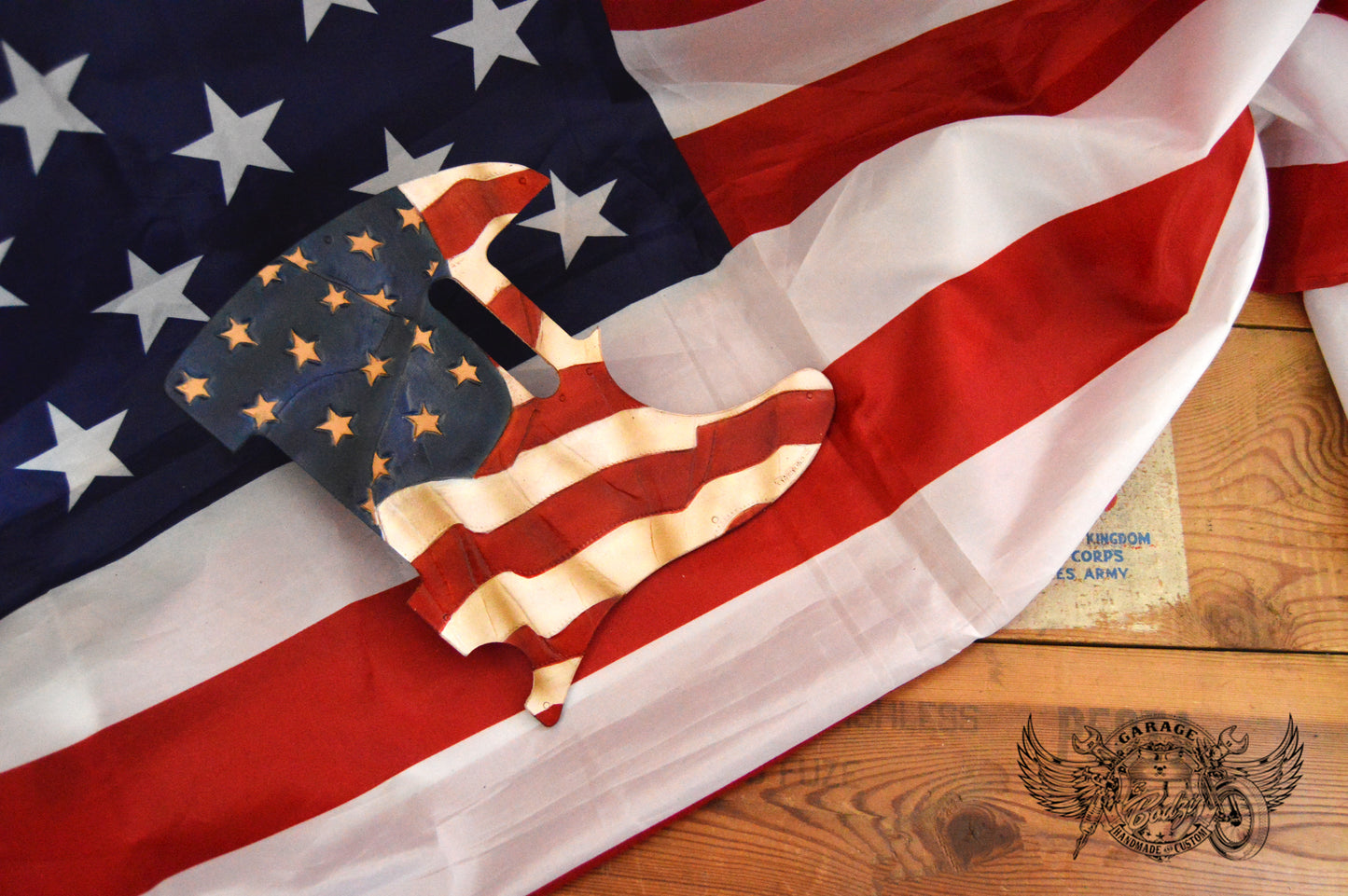 US Flag Leather Telecaster Pickguard ByBodzi