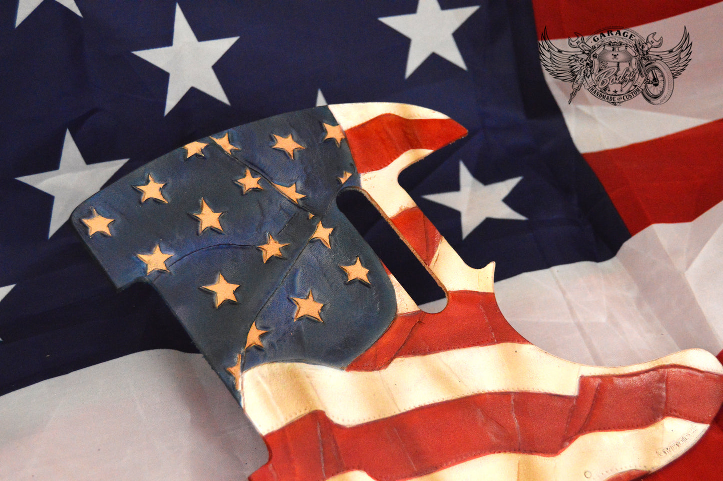 US Flag Leather Telecaster Pickguard ByBodzi