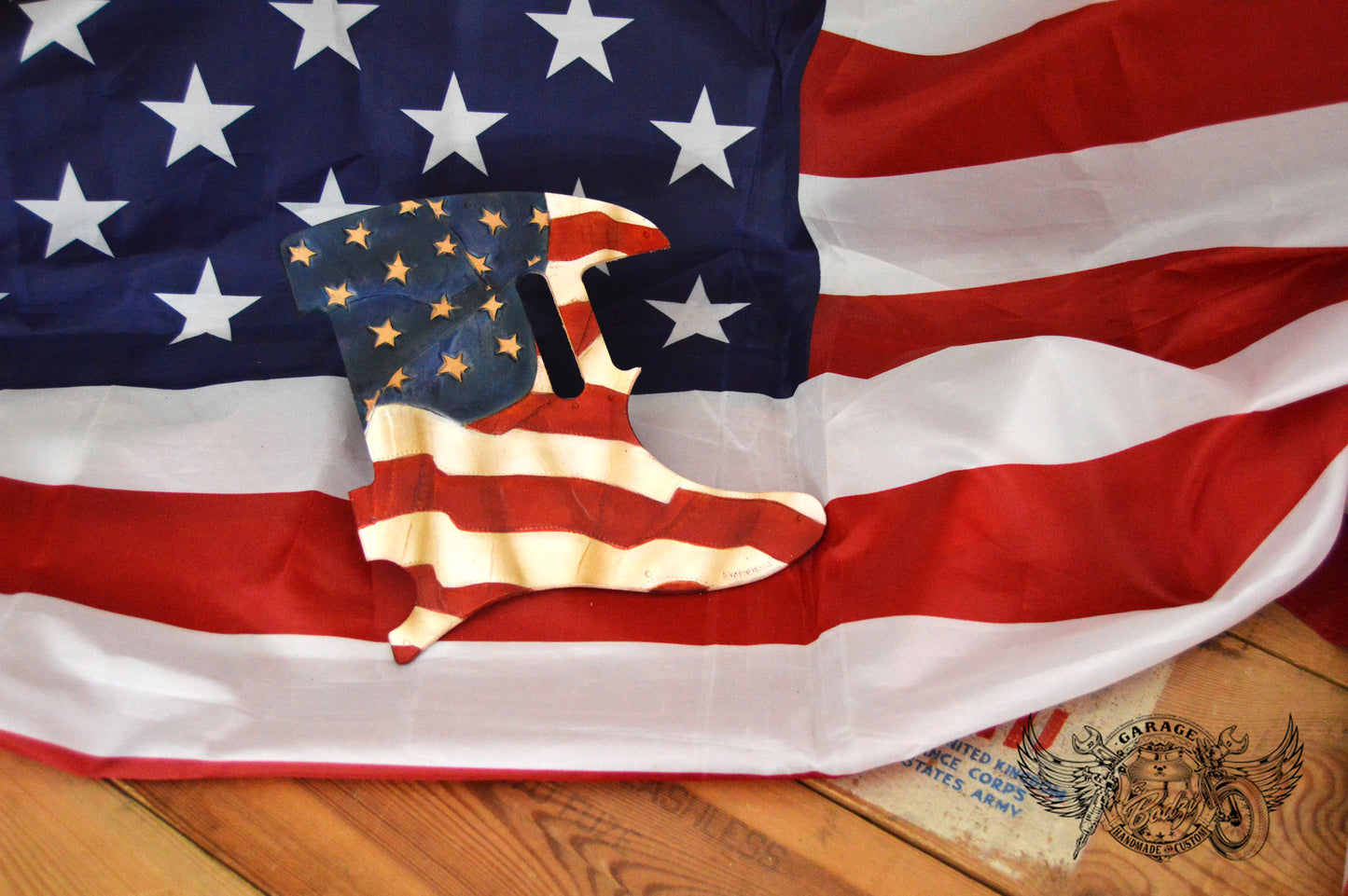 US Flag Leather Telecaster Pickguard ByBodzi