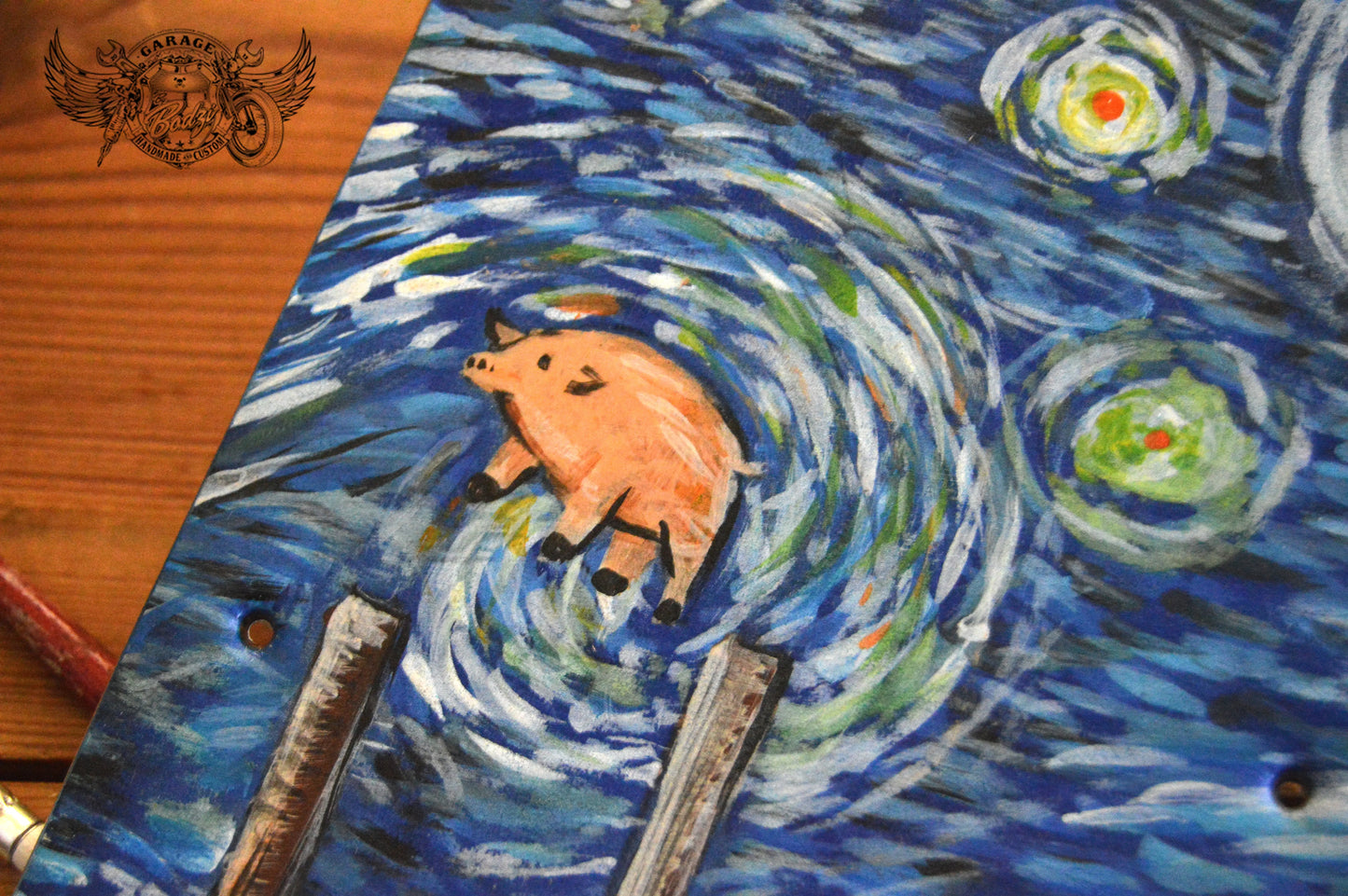 Van Gogh & Pink Floyd Leather Stratocaster Pickguard-ByBodzi-ByBodzi