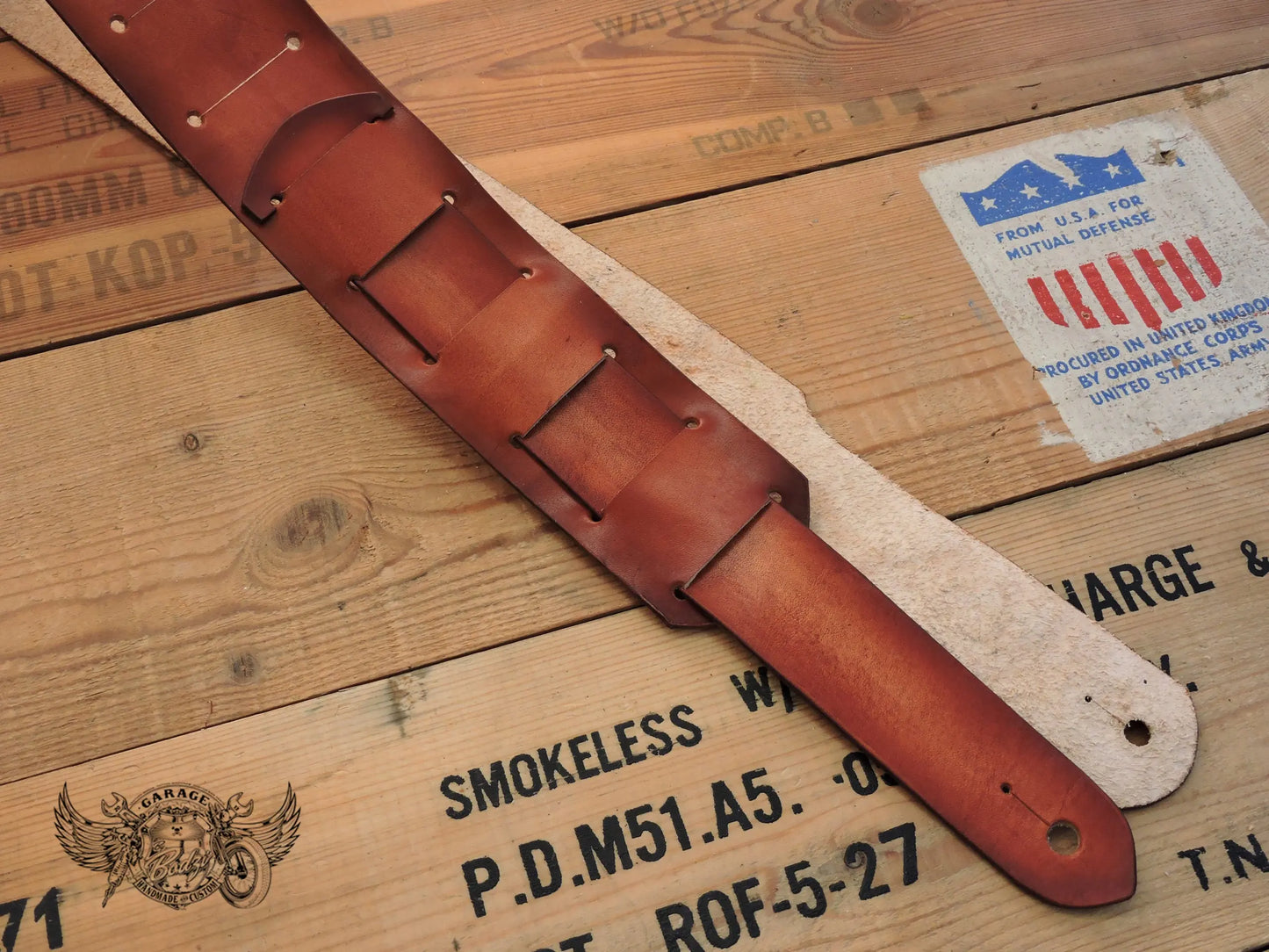 Vines & Dragonflies Leather Guitar Strap-ByBodzi-ByBodzi