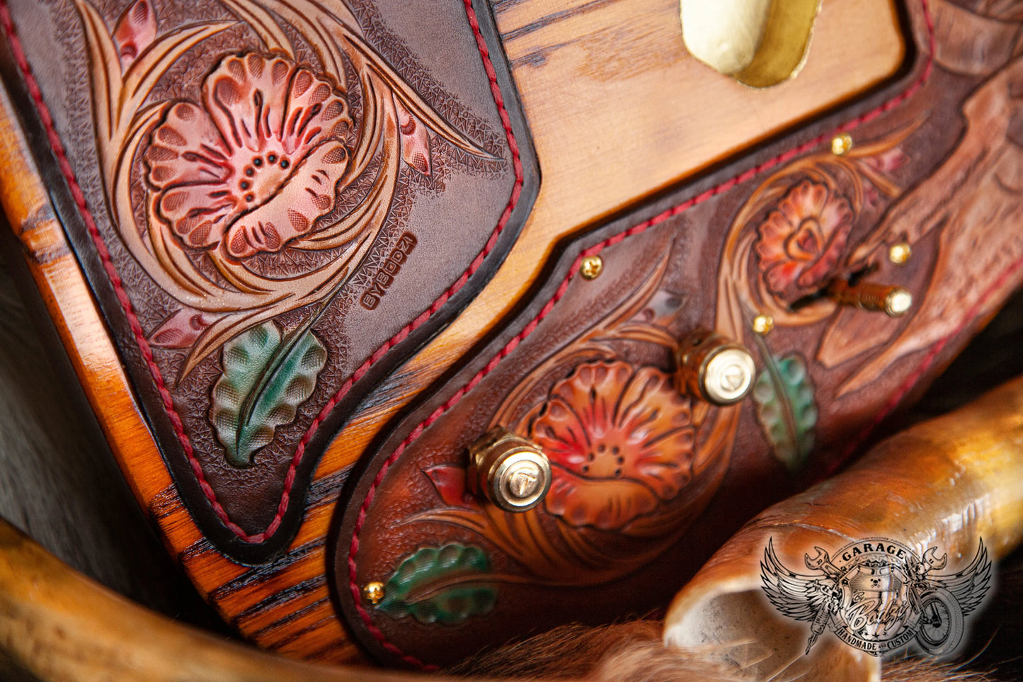 Western Floral Leather Bound Telecaster Body-ByBodzi