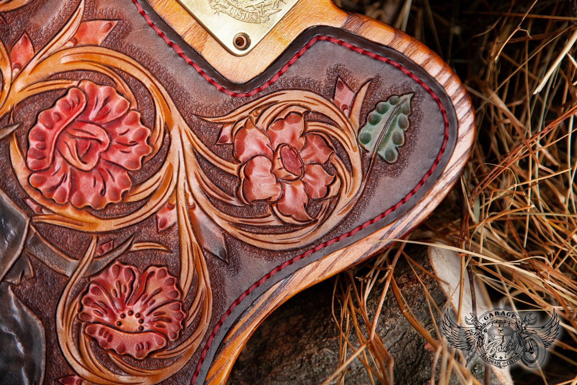 Western Floral Leather Bound Telecaster Body-ByBodzi