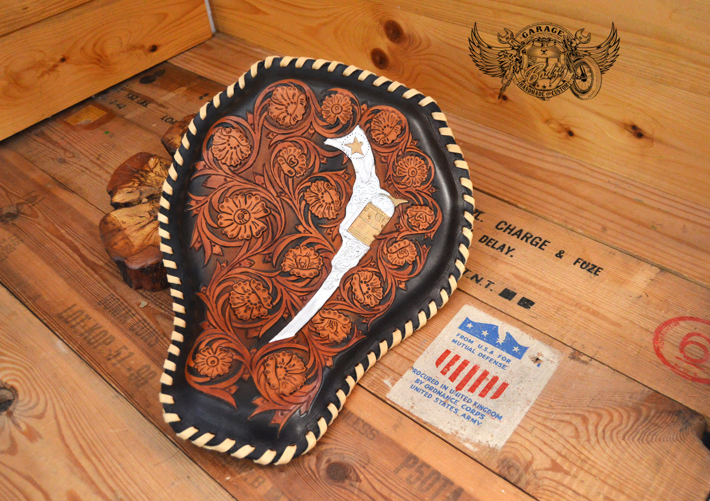 Western Revolver Leather Motorcycle Solo Seat-ByBodzi