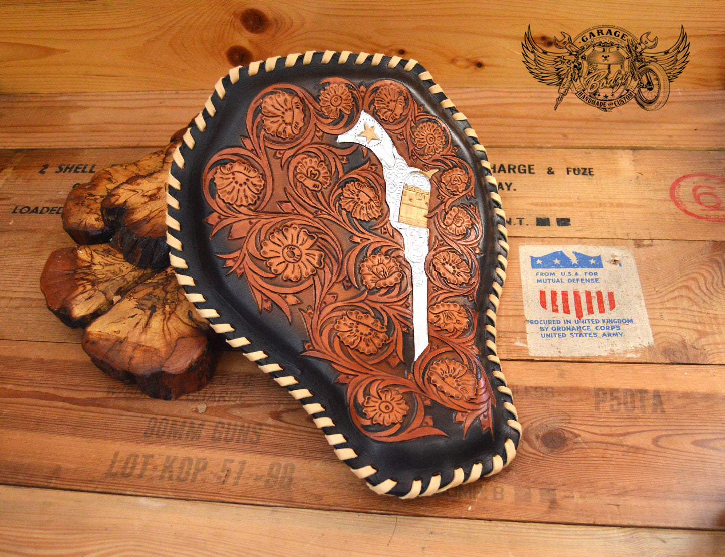 Western Revolver Leather Motorcycle Solo Seat-ByBodzi