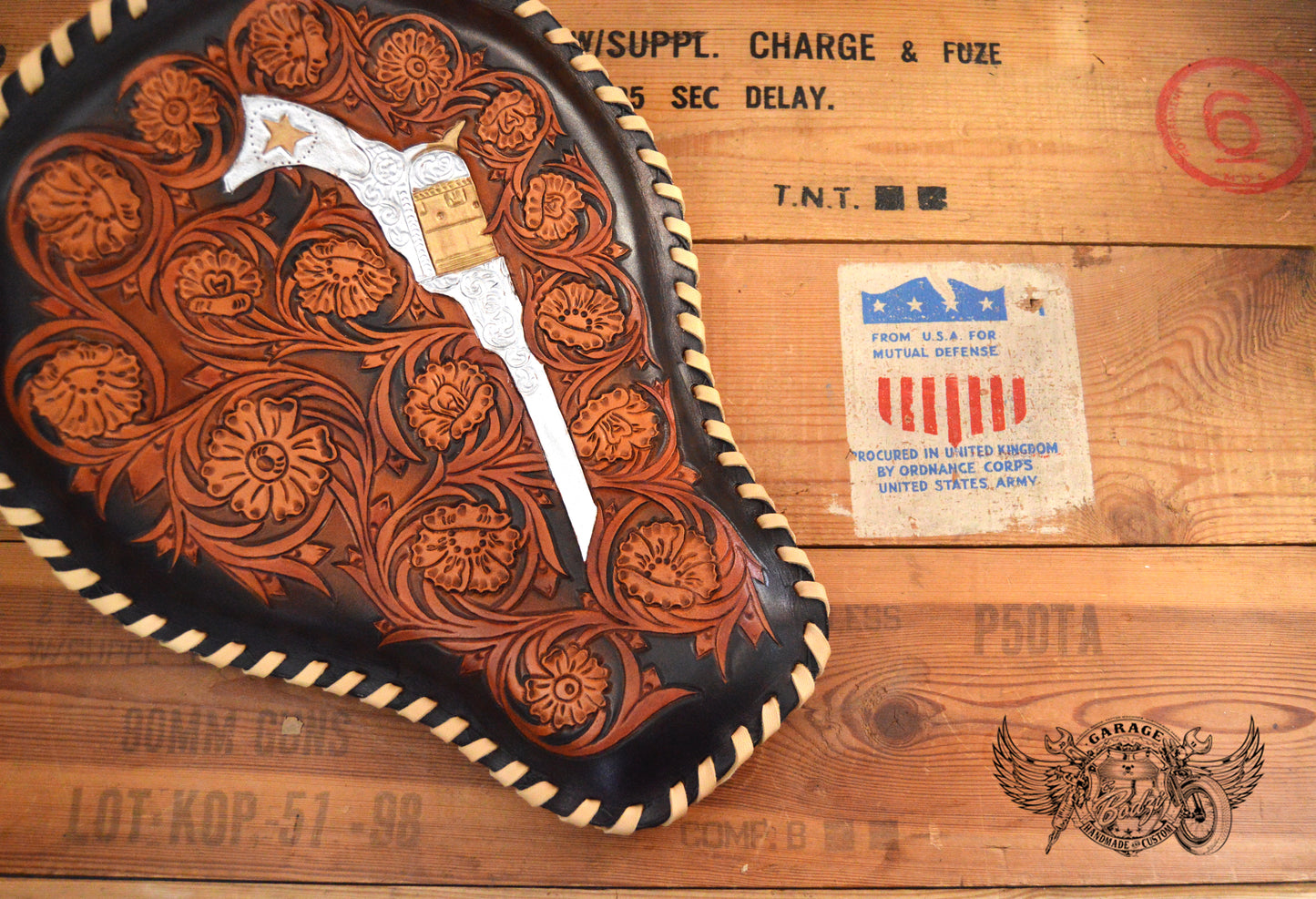 Western Revolver Leather Motorcycle Solo Seat-ByBodzi