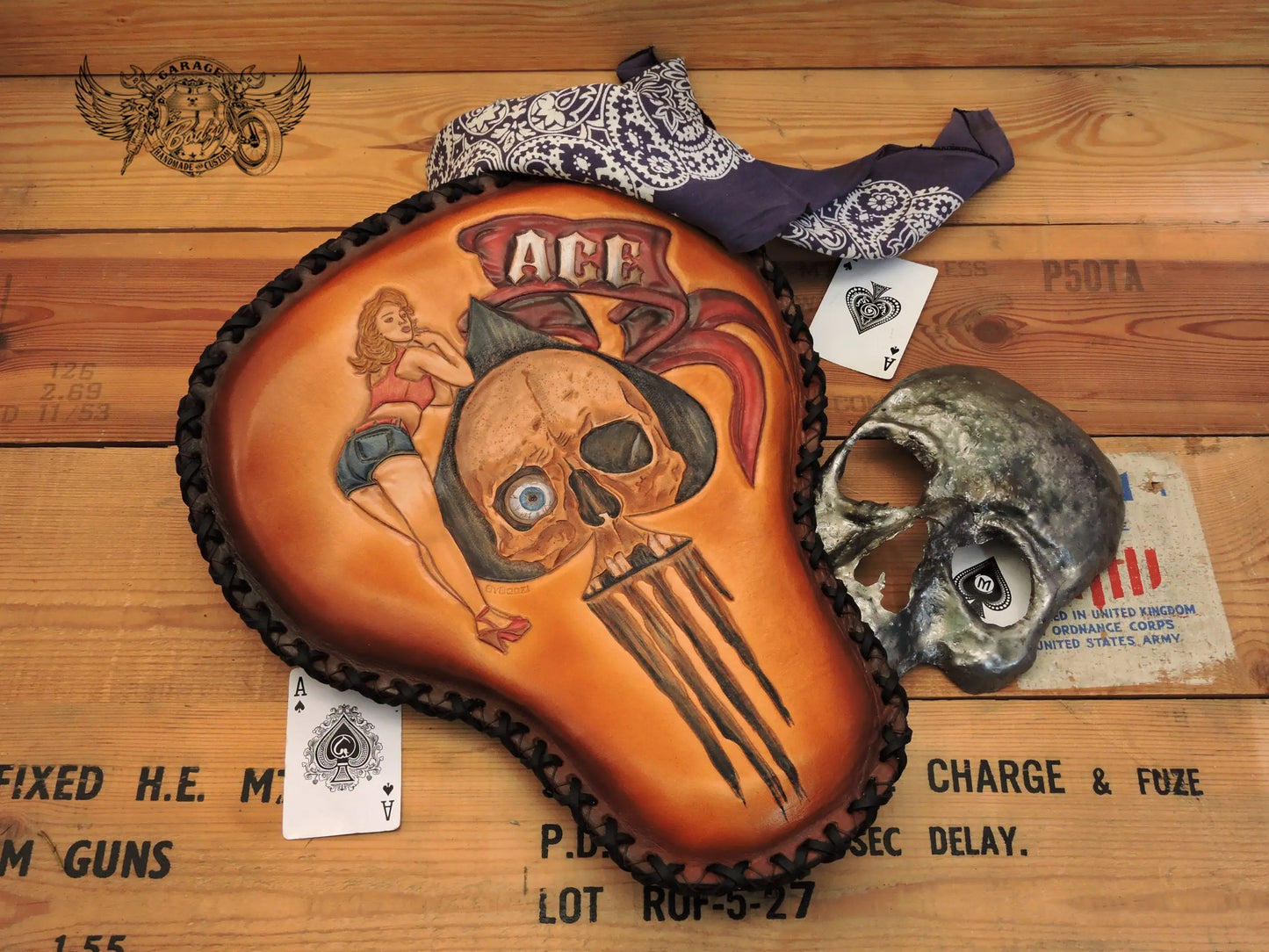 Ace Of Spades Leather Motorcycle Solo Seat-ByBodzi