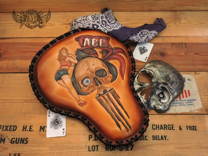 Ace Of Spades Leather Motorcycle Solo Seat-ByBodzi