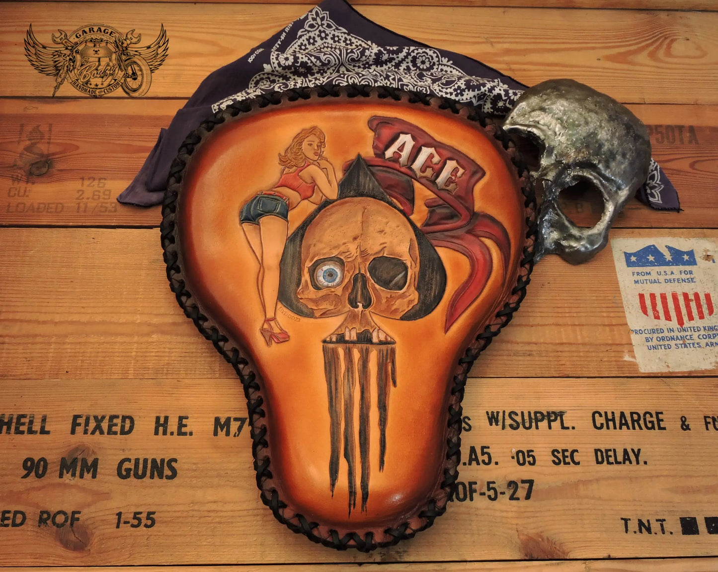 Ace Of Spades Leather Motorcycle Solo Seat-ByBodzi