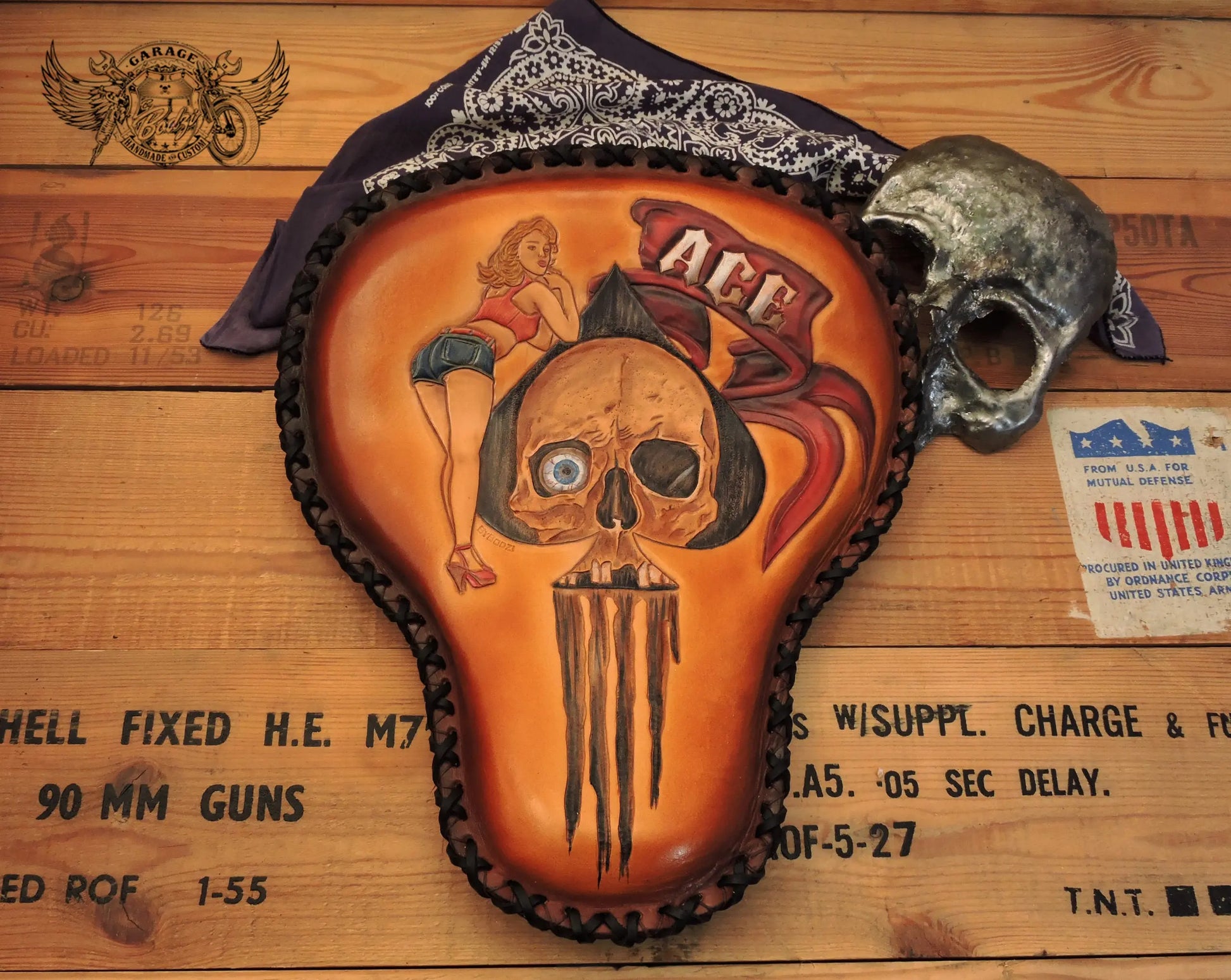 Ace Of Spades Leather Motorcycle Solo Seat-ByBodzi