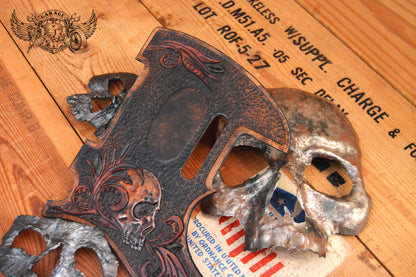 Black Skull Leather Telecaster Pickguard