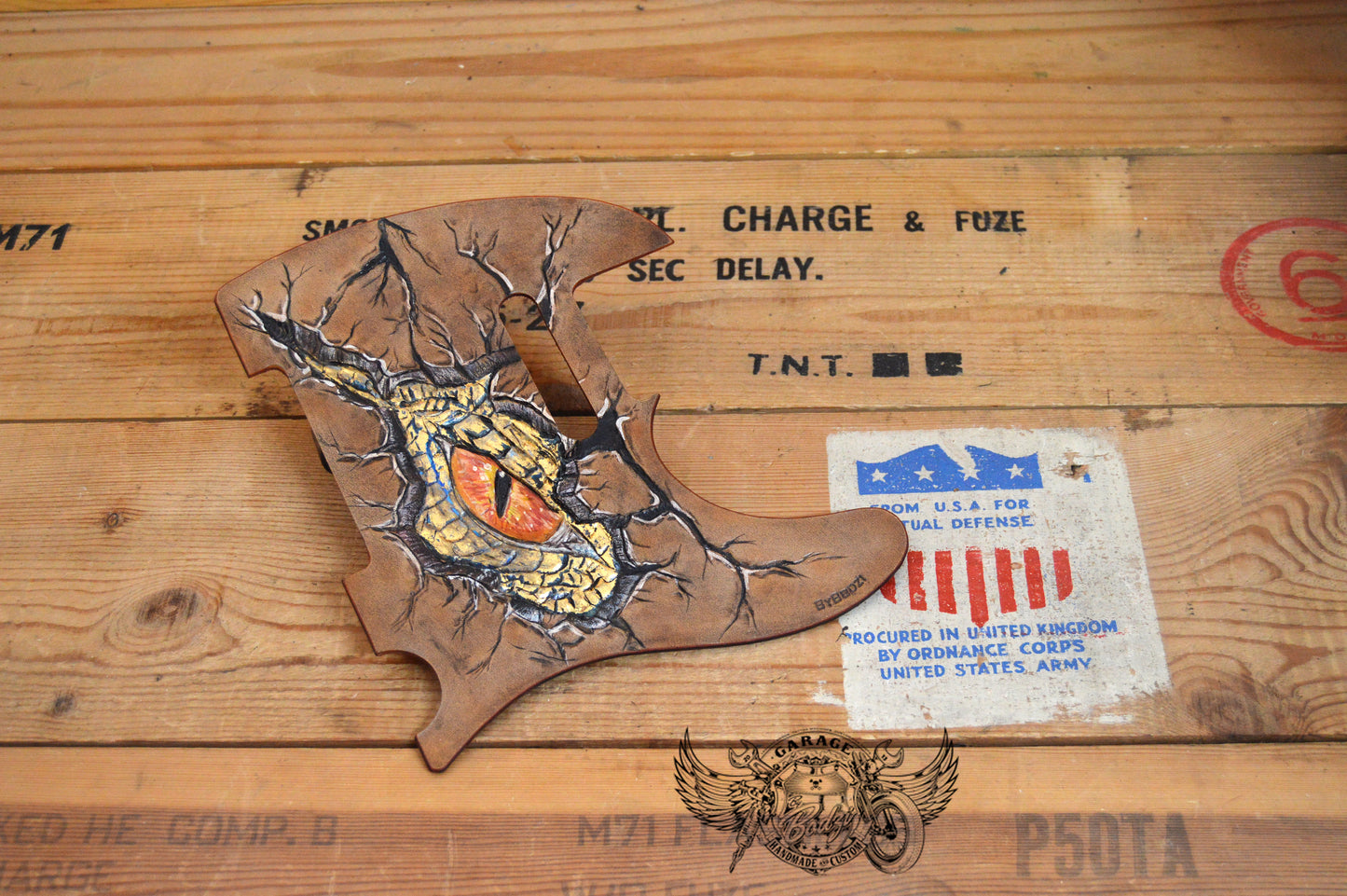 Dragons Eye Leather Telecaster Pickguard