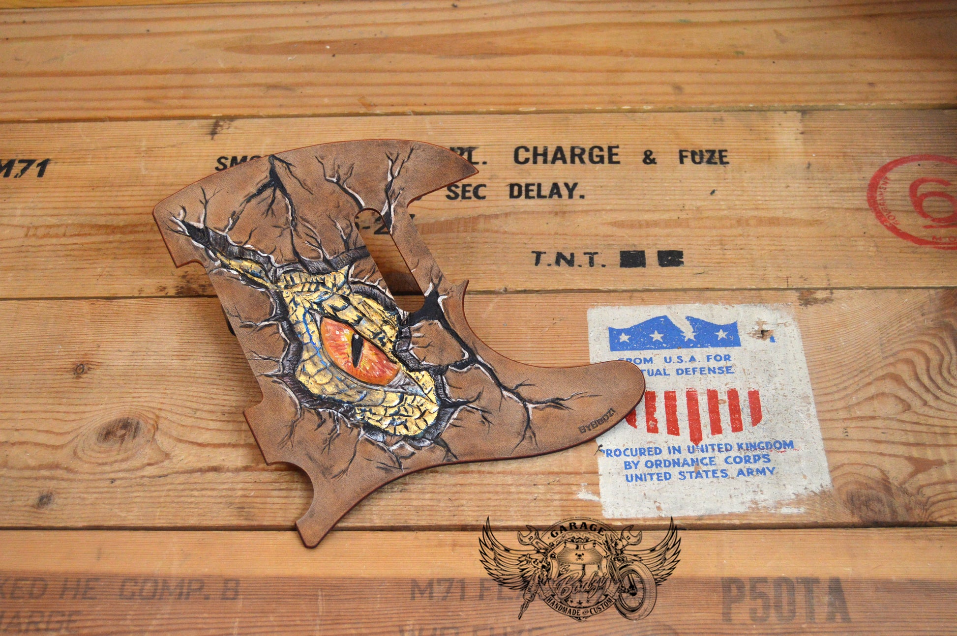 Dragons Eye Leather Telecaster Pickguard