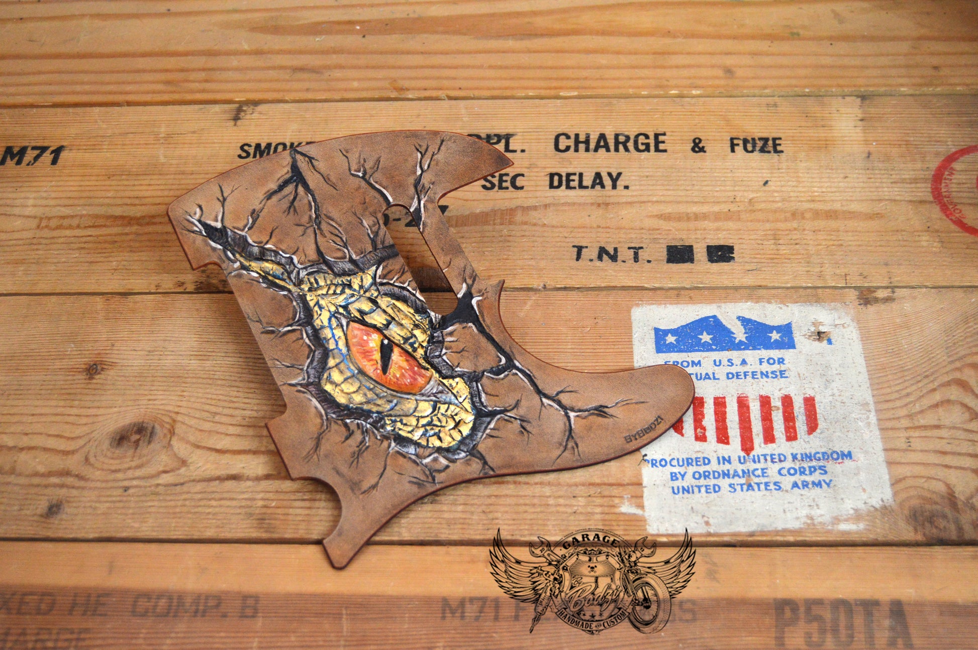 Dragons Eye Leather Telecaster Pickguard