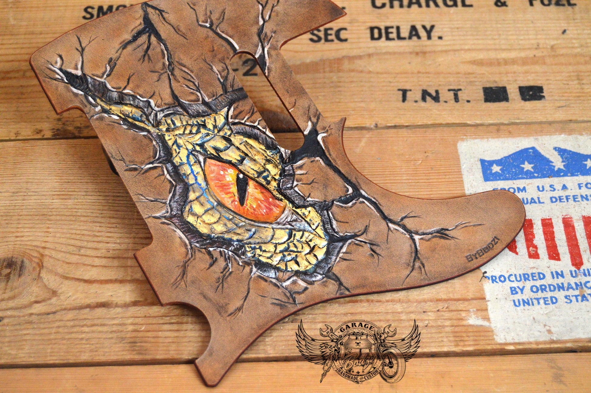 Dragons Eye Leather Telecaster Pickguard