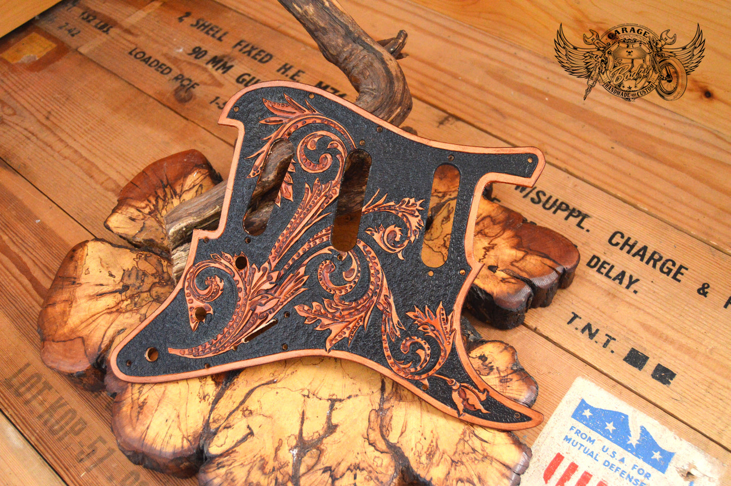 Filigree Leather Stratocaster Pickguard
