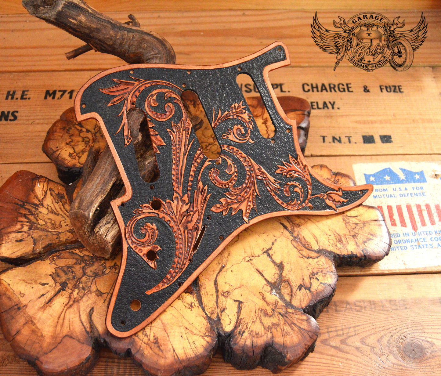 Filigree Leather Stratocaster Pickguard