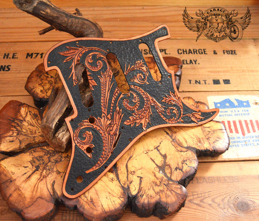 Filigree Leather Stratocaster Pickguard