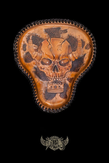 Skull & Piston Leather Motorcycle Solo Seat v2.0-ByBodzi