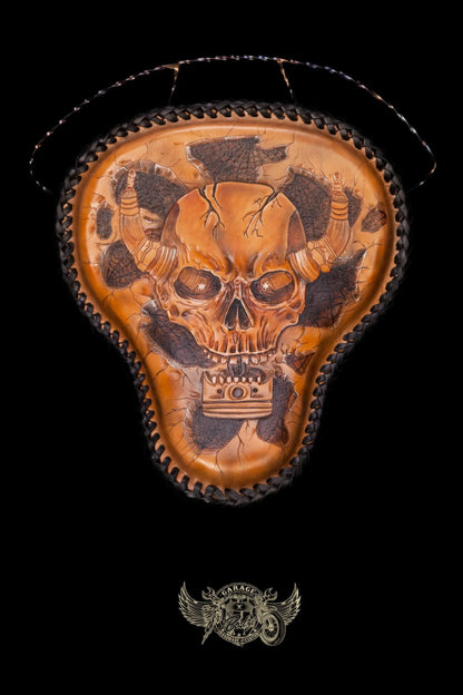 Skull & Piston Leather Motorcycle Solo Seat v2.0-ByBodzi