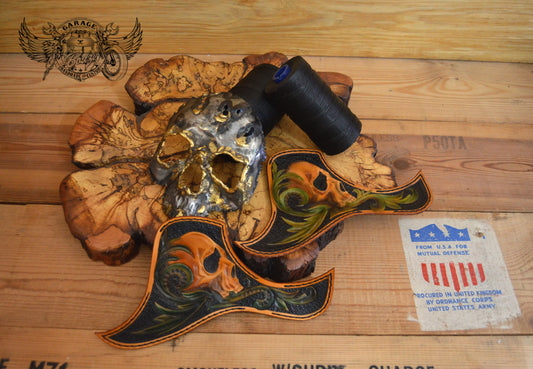 Skull & Vines Custom Leather Taylor Pickguard-ByBodzi