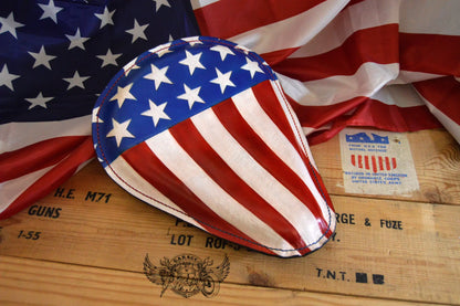 US Flag Leather Motorcycle Solo Seat-ByBodzi