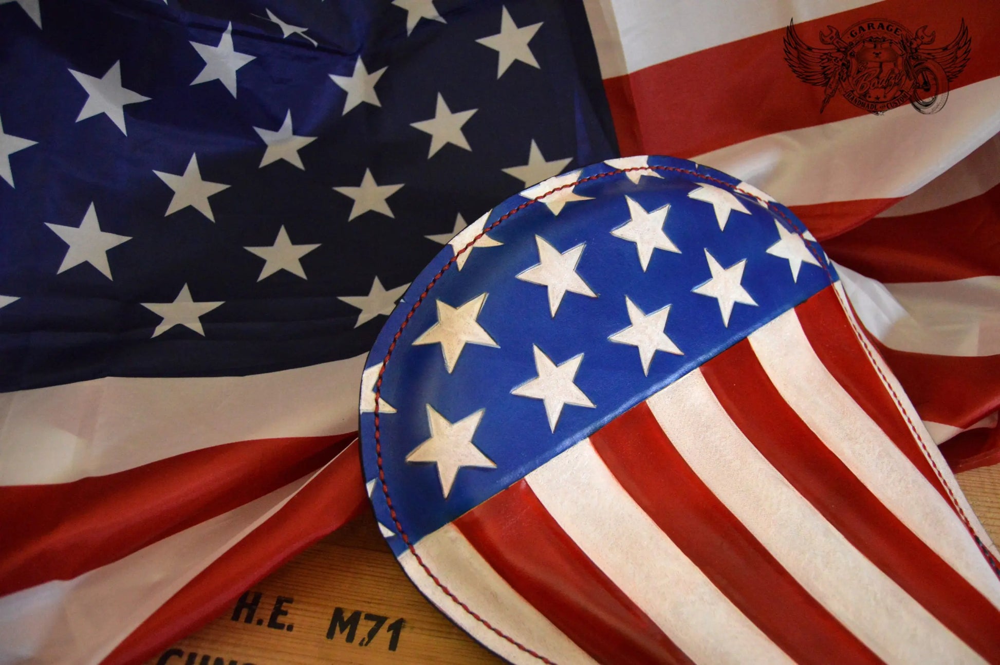 US Flag Leather Motorcycle Solo Seat-ByBodzi