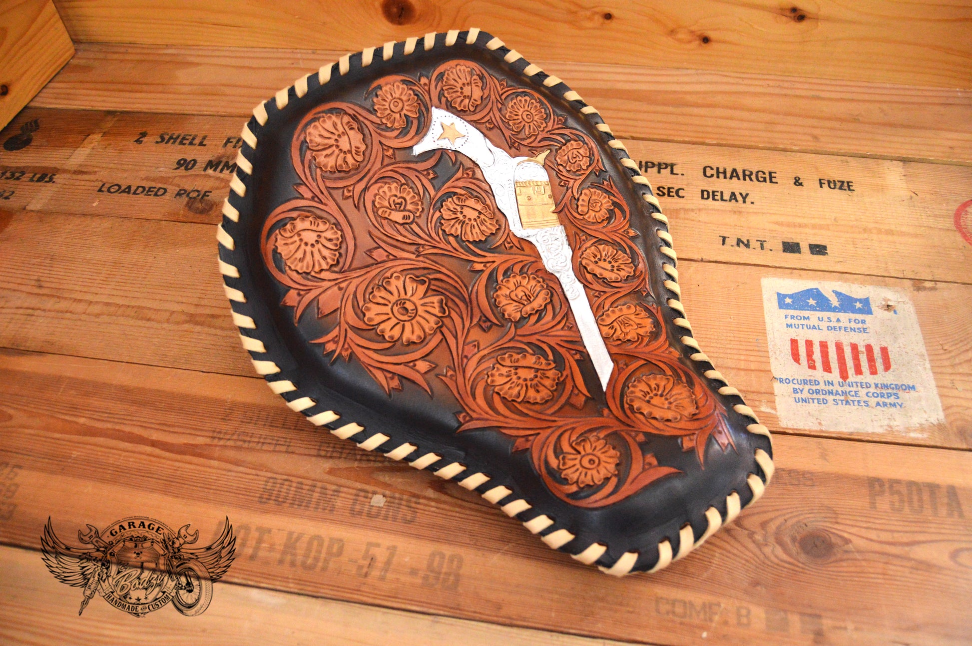 Western Revolver Leather Motorcycle Solo Seat-ByBodzi