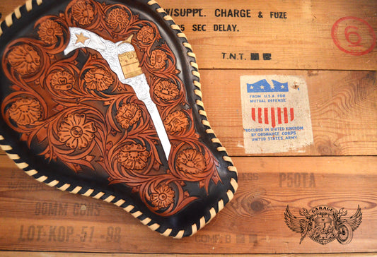 Western Revolver Leather Motorcycle Solo Seat-ByBodzi