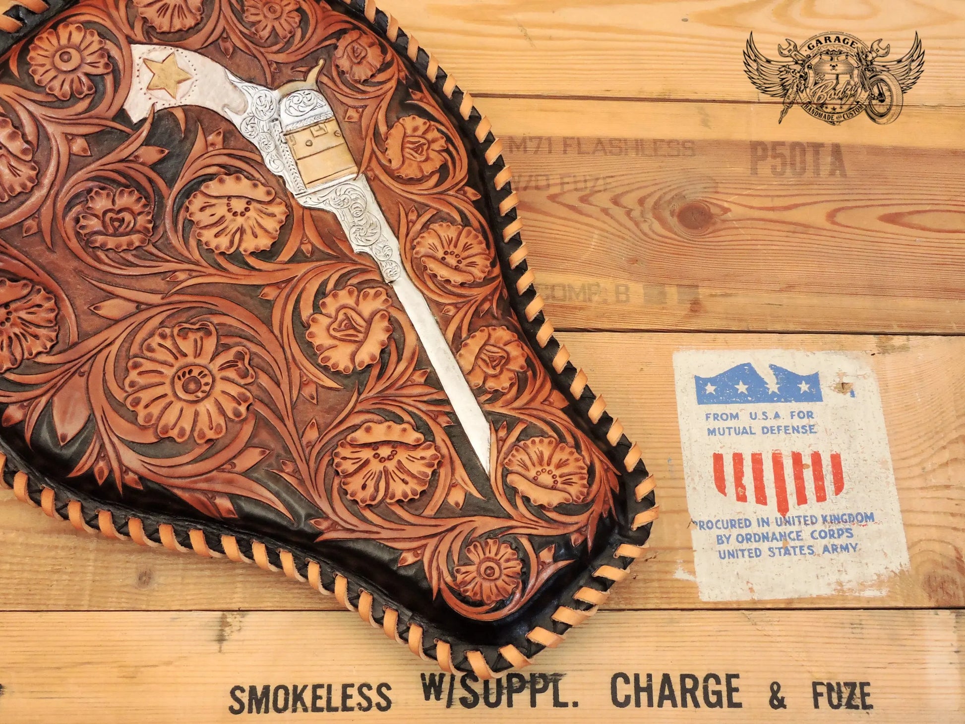 Western Revolver Leather Motorcycle Solo Seat-ByBodzi