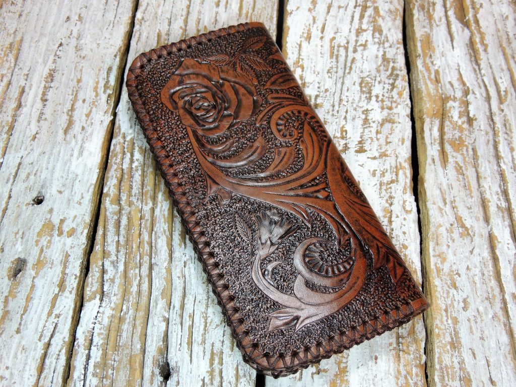 Hand Tooled Women's Leather Wallet 