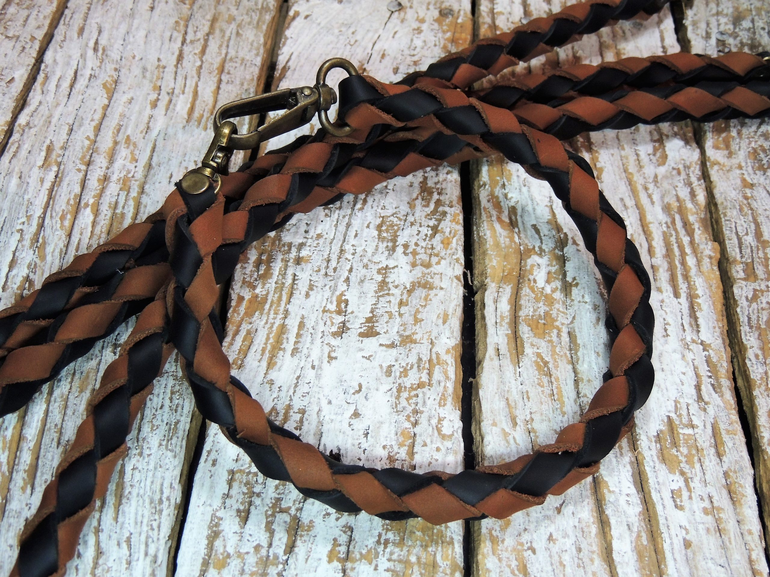 Leather Wallet Chain Handmade Braided Genuine Leather Biker