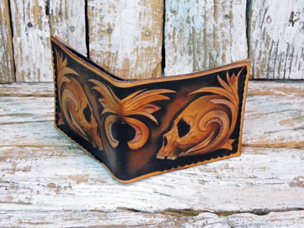 carved leather wallet for men