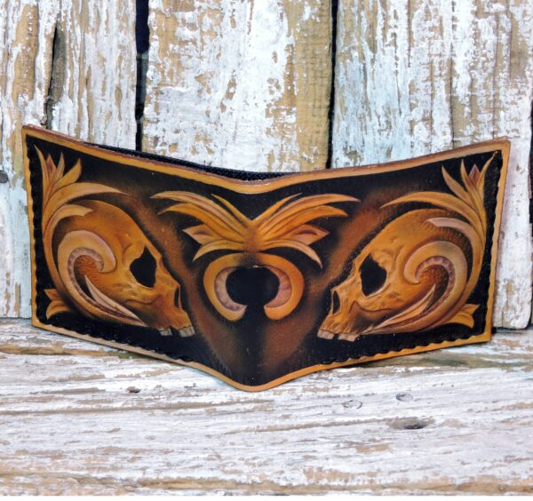 carved leather wallet for men