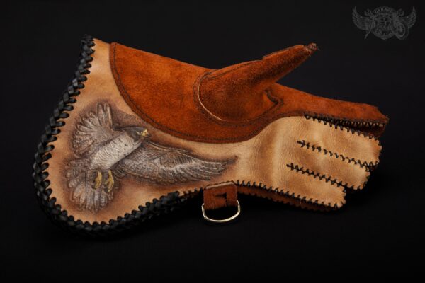handmade leather falconry gloves