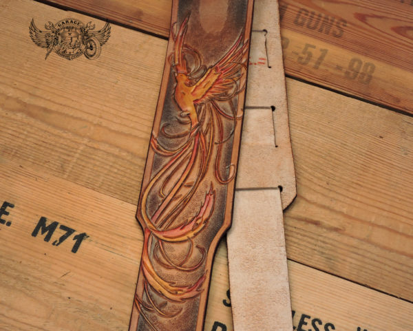 carved leather guitar strap