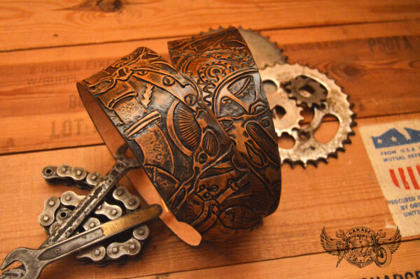 carved leather guitar strap