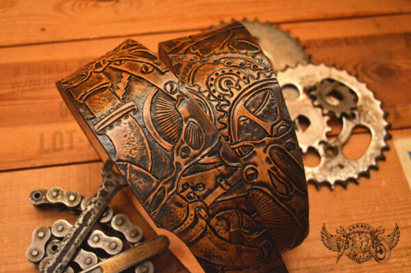 carved leather guitar strap